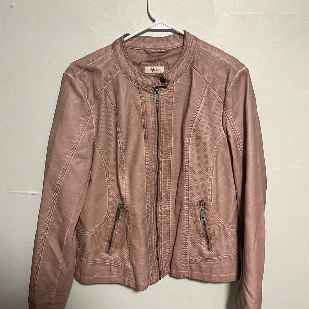 Style & Co. Pink Leather Jacket